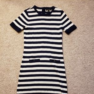 Knit Navy & White Dress